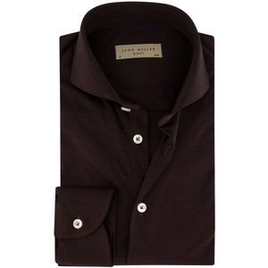 John Miller - Overhemd - Donkerbruin - Katoen