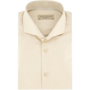 John Miller - Overhemd - Beige - 100% Katoen - Normale Fit - Strijkvrij