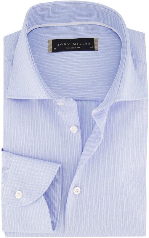 John Miller - Overhemd - Lichtblauw - 100% Katoen - Tailored Fit