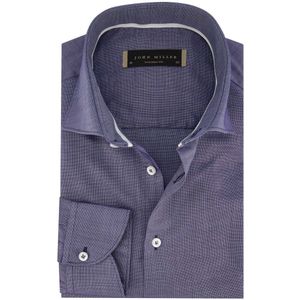 John Miller - Overhemd - Blauw - Patroon - 100% Katoen