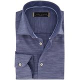 John Miller - Tailored Fit - Overhemd - Navy Gemeleerd - 100% Katoen