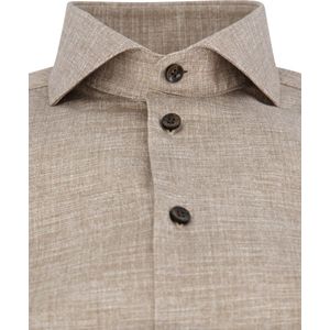 John Miller - Overhemd - Bruin - Katoen/Elastaan