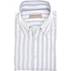 John Miller - Overhemd - Lichtblauw Gestreept - Normale Fit - Katoen