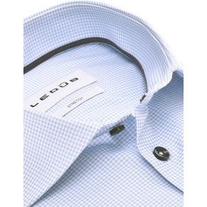 Ledub - Geprint Overhemd - Lichtblauw - Katoen/Elastaan