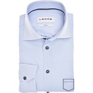 Ledub - Modern Fit - Overhemd - Lichtblauw - Katoen/Elastaan