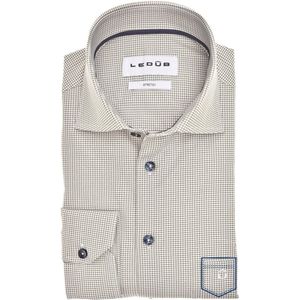 Ledub - Overhemd - Donkergroen - Geprint - Katoen Stretch