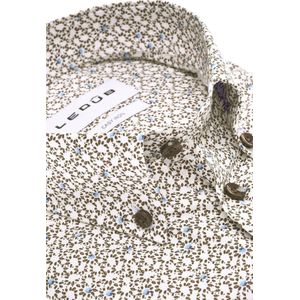 Ledub - Overhemd - Wit - Katoen - Normale Fit - Geprint Patroon