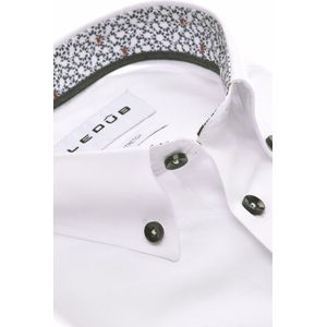 Ledub - Overhemd - Effen Wit - Katoen - Normale Fit