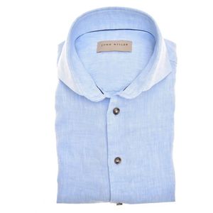 John Miller - Tailored Fit - Overhemd - Lichtblauw - 100% Linnen