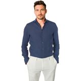 John Miller - Tailored Fit - Overhemd - Donkerblauw - Linnen