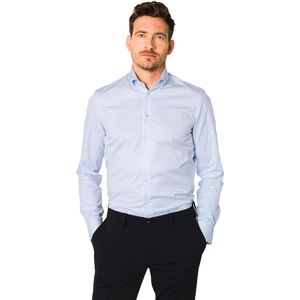 John Miller - Tailored Fit Overhemd - Lichtblauw - Katoen - Strijkvrij