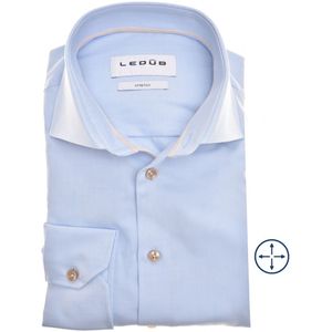Ledûb - Modern Fit - Overhemd - Lichtblauw - 4-Way Stretch - Lange Mouw