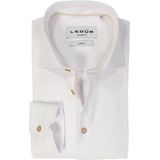 Ledub - Overhemd - Wit - Effen - Normale Fit - Katoen
