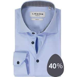 Ledub - Modern Fit - Overhemd - Lichtblauw - Popeline