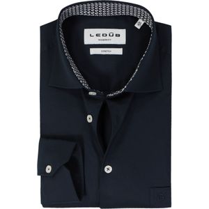 Ledub - Modern Fit - Overhemd - Donkerblauw - Strijkvriendelijk