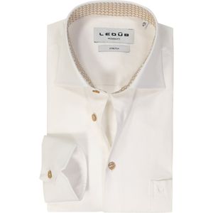 Ledub - Modern Fit - Overhemd - Wit - Strijkvriendelijk