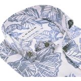 Ledub - Modern Fit Overhemd - Middenblauw - Popeline - Strijkvriendelijk