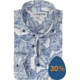 Ledub - Modern Fit Overhemd - Middenblauw - Popeline - Strijkvriendelijk