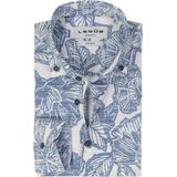 Ledub - Modern Fit Overhemd - Middenblauw - Popeline - Strijkvriendelijk