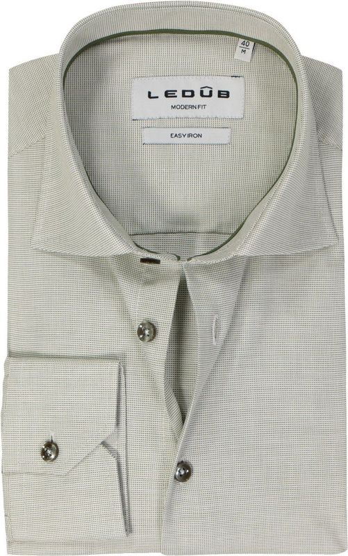 Ledub - Modern Fit - Overhemd - Lichtgroen - Strijkvriendelijk
