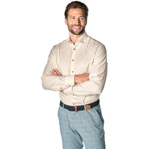 Ledub - Modern Fit - Overhemd - Beige - 100% Viscose