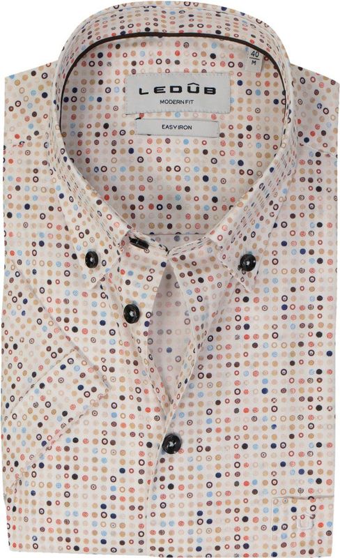 Ledub - Multicolor Fantasie - Overhemd - Korte Mouwen - 100% Katoen