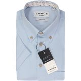 Ledub modern fit overhemd, korte mouw, popeline, lichtblauw