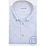 Ledub modern fit overhemd, korte mouw, popeline, lichtblauw