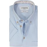 Ledub modern fit overhemd, korte mouw, popeline, lichtblauw