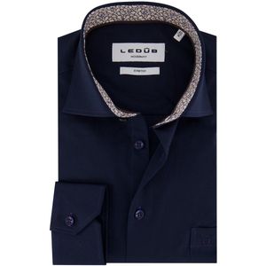 Ledub - Modern Fit Overhemd - Blauw - Katoen