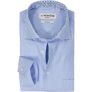 Ledub - Modern Fit Overhemd - Lichtblauw - 100% Katoen - Strijkvrij