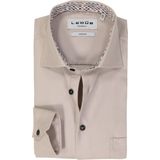 Ledub - Modern Fit Overhemd - Lichtbruin - Popeline - Strijkvrij - 100% Katoen