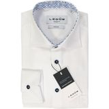Ledub - Modern Fit Overhemd - Wit - 100% Katoen - Strijkvrij