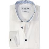 Ledub - Modern Fit Overhemd - Wit - 100% Katoen - Strijkvrij
