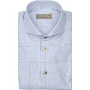 John Miller Overhemd Check Lichtblauw - Maat 38 - Heren - Overhemden Casual