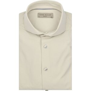 John Miller Overhemd Hyperstretch Beige - Maat 42 - Heren - Overhemden Formeel
