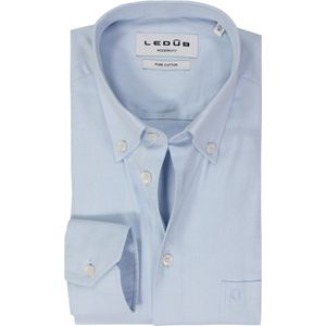 Ledub overhemd Modern Fit effen lichtblauw normale fit