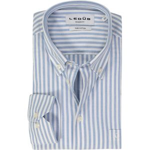 Ledub - Multicolor Gestreept Overhemd - 100% Katoen - Lange Mouwen - Button Down Kraag