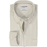 Ledub - Modern Fit Overhemd - Lichtgroen Gestreept - 100% Katoen - Strijkvriendelijk