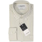 Ledub - Modern Fit - Overhemd - Lichtgroen Gestreept - Strijkvriendelijk