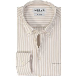 Ledub - Multicolor Gestreept Overhemd - 100% Katoen - Lange Mouwen - Button Down Kraag