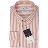 Ledub - Modern Fit - Overhemd - Middenoranje Gestreept - Strijkvriendelijk