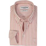 Ledub - Modern Fit - Overhemd - Middenoranje Gestreept - Strijkvriendelijk