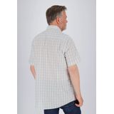 Ledub modern fit overhemd, korte mouw, popeline, lichtblauw geruit