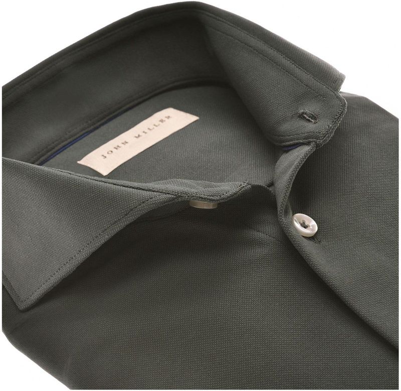 John Miller - Hyperstretch - Overhemd - Donkergroen - Slim-Fit