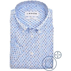 Ledûb - Modern Fit - Overhemd - Blauw - Katoen - Strijkvrij