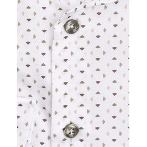 Ledub - Overhemd - Wit Geprint - Katoen