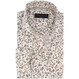 John Miller - Casual Overhemd - Blauw - Katoen/Elastaan - Unieke Print