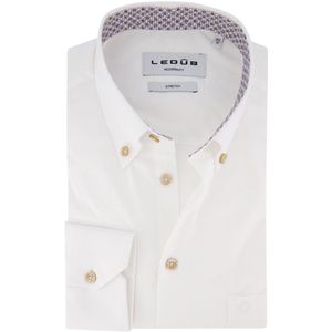 Ledub - Modern Fit Overhemd - Wit - Katoen