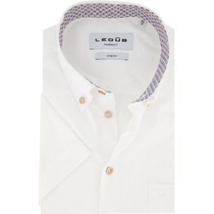 Ledub - Overhemd - Wit - Katoen - Korte Mouw